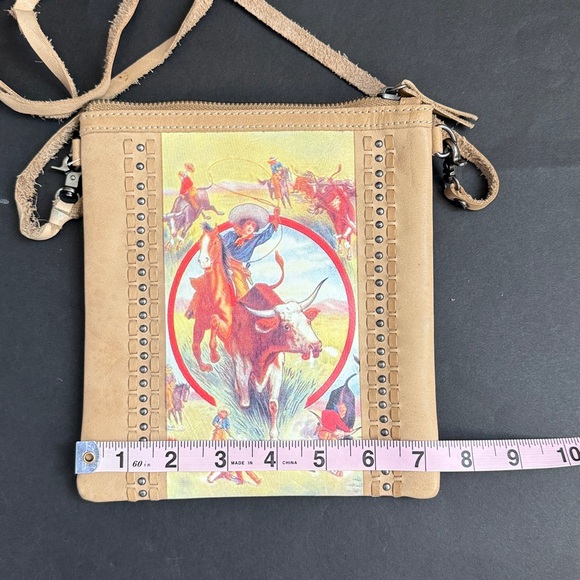 Montana West 100% Leather Rodeo Collection “Ride Em” Crossbody Bag  *read detail - Picture 9 of 12